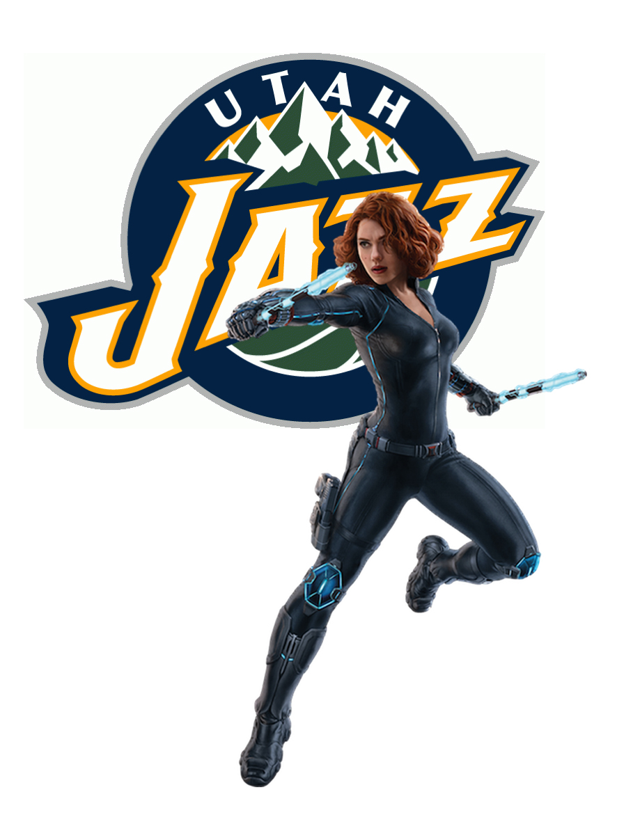 Utah Jazz Black Widow Logo vinyl decal